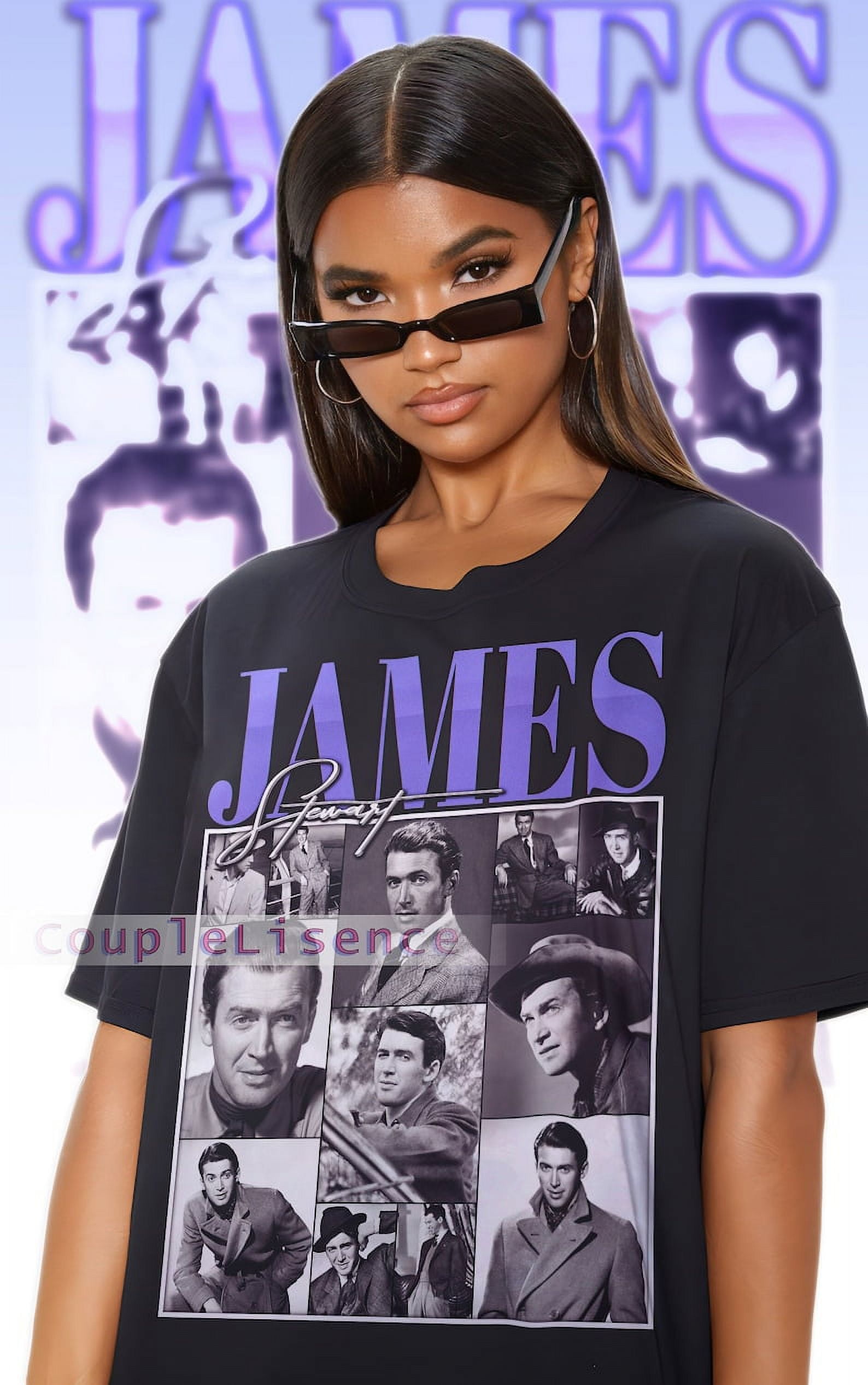 [BLACK] RETRO JAMES STEWART Vintage Shirt James Stewart Homage Tees