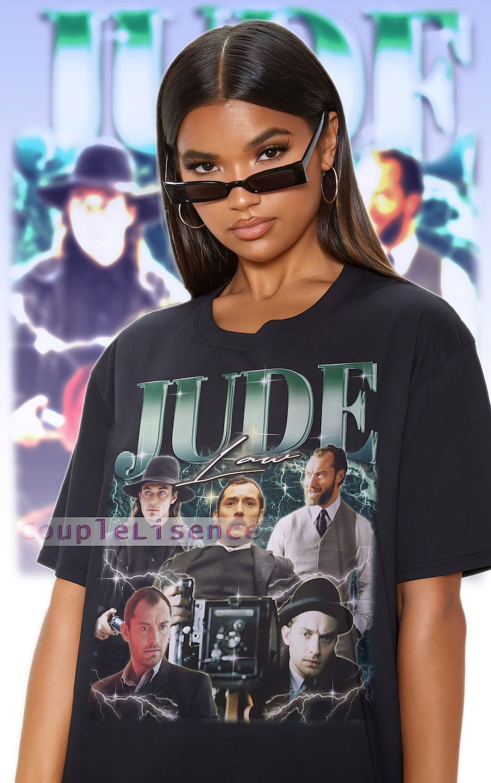 [BLACK] RETRO JUDE LAW Vintage Shirt Jude Law Homage Fan Tees Jude