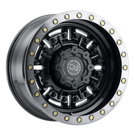 BLACK RHINO ABRAMS 17X8.5 6X120 0ET 112.1CB GLOSS GUN BLACK W/ MACHINED DARK TINT WHEEL