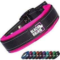BLACK RHINO Comfort Dog Collar Ultra Soft Neoprene (Medium, Pink/Black)