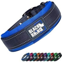 BLACK RHINO Comfort Dog Collar Ultra Soft Neoprene (Small, Blue/Grey)