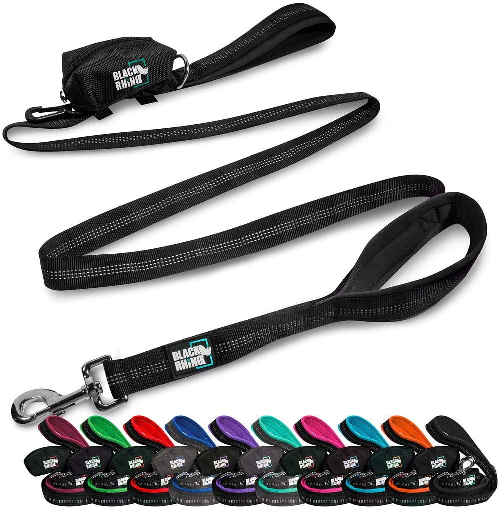 Sporn 6' Nylon, Suede & Nickel Standard Dog Leash, Black, M/L 