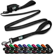 BLACK RHINO Heavy Duty Dog Leash Double Handle Reflective (6 Feet, Black)