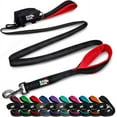 thumbnail image 1 of BLACK RHINO Heavy Duty Dog Leash Double Handle Reflective (6 Feet, Red), 1 of 3