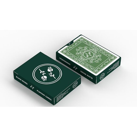 BLACK ROSES IMMERGRN Green Playing Cards by Daniel Schneider
