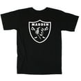 thumbnail image 1 of BLACK Raiders John Madden Logo T-shirt YOUTH LARGE, 1 of 1