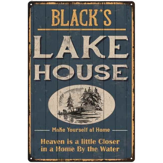 BLACK'S Lake House Blue Cabin Home Decor 8 x 12 Matte Finish Metal 108120038160