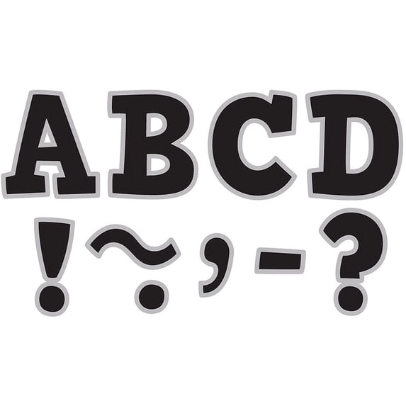 Teacher Created Resources TCR77266 Black & Silver Bold Block - 3 in.