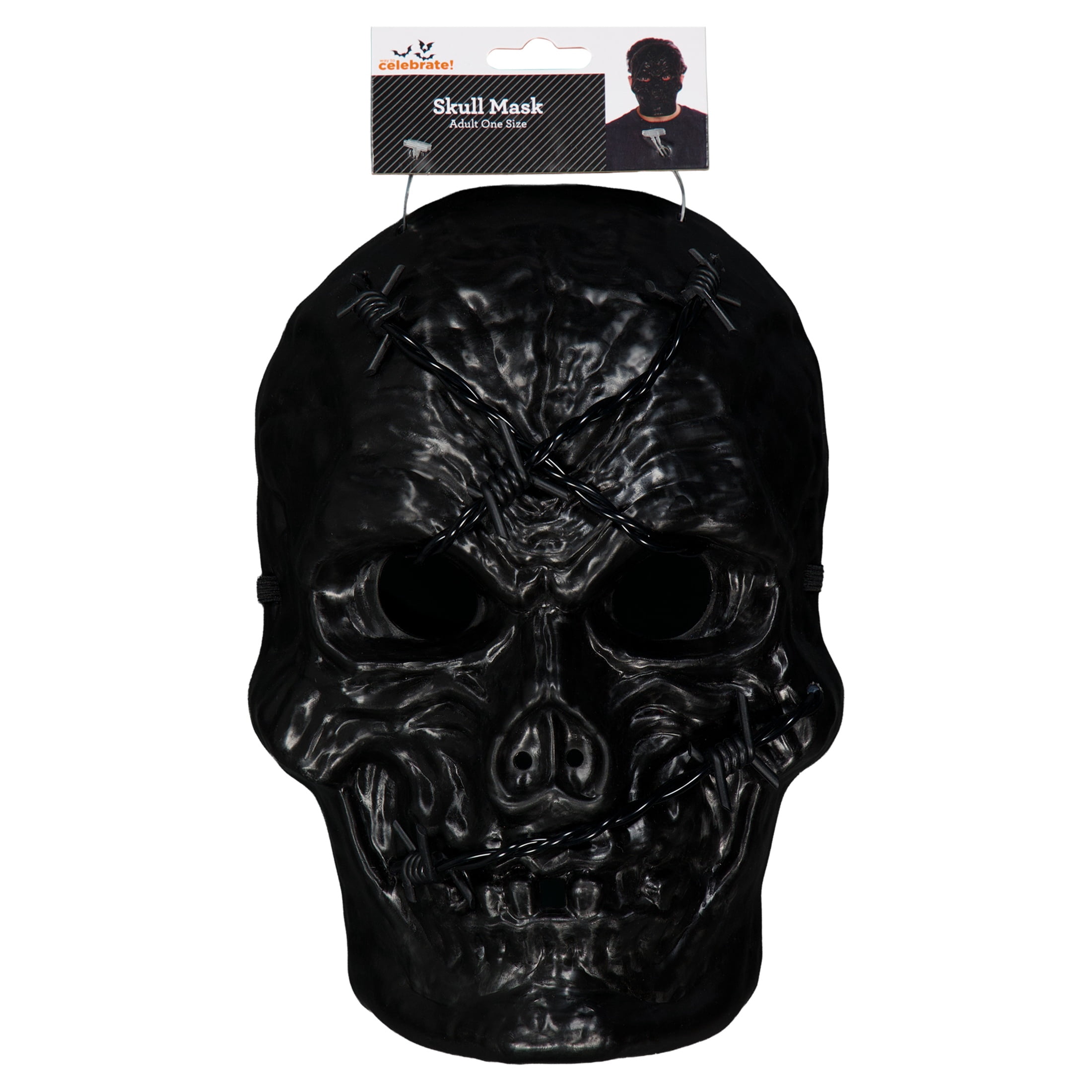 Skull Mask Costume Accessory for Adults, Black, Halloween by Way To Celebrate