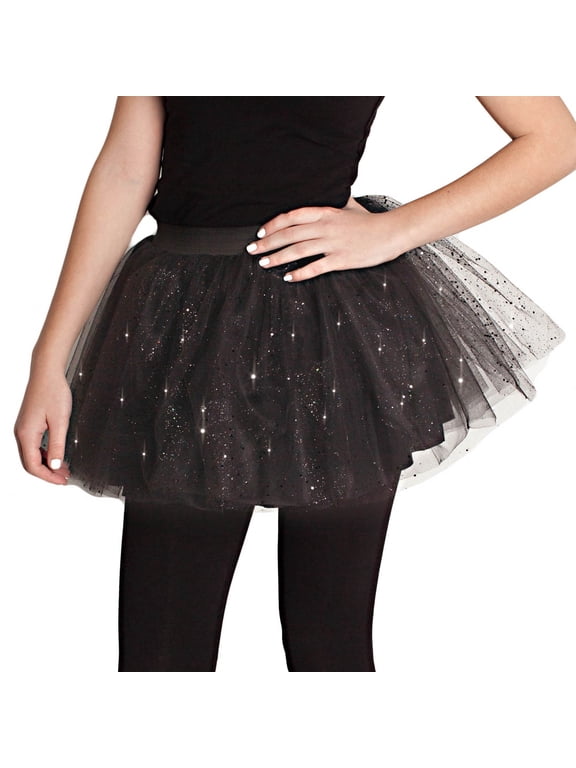 Sparkle Tutu Costume Accessory for Adults, Black, S/M, Halloween by Way To Celebrate