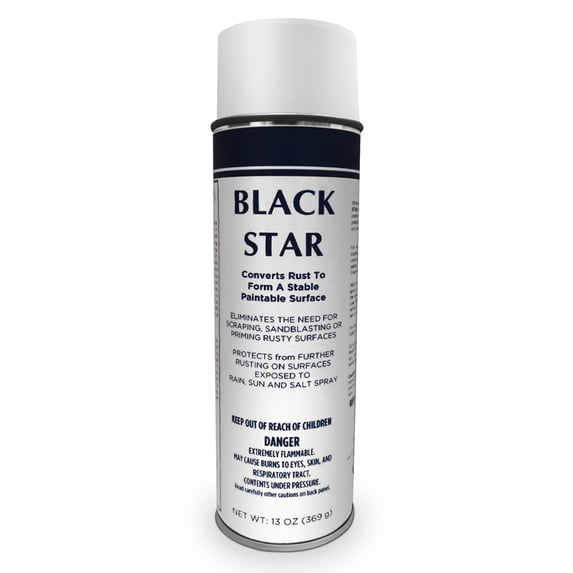 BLACK STAR Rust Converter - Converts Rust on Any Steel Surface - 2x1 Aerosol Spray Can