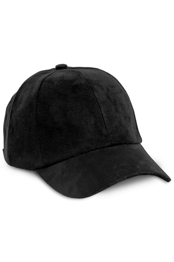 Black Suede Baseball Cap Hat