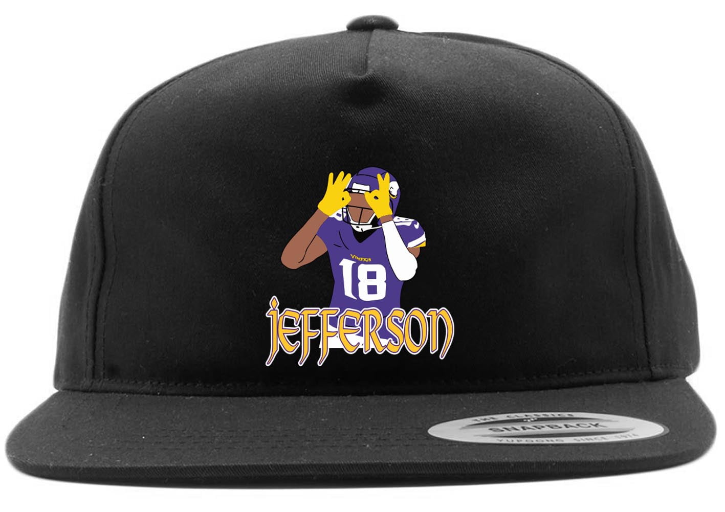 BLACK Snapback Justin Jefferson Vikings TD Dance Hat