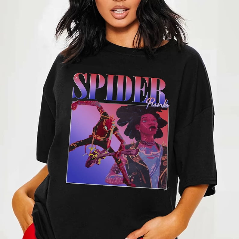 [BLACK] SpiderPunk Shirt Vintage Spider Punk Shirt Bootleg Spider