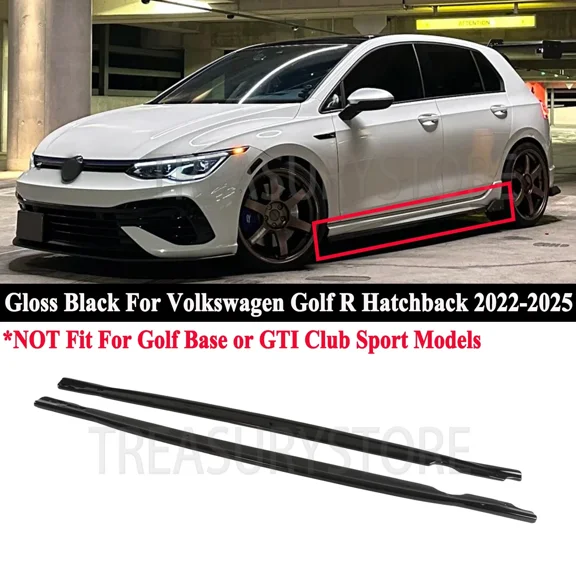 BLACK Style Side Skirt Splitter For GOLF MK8 R