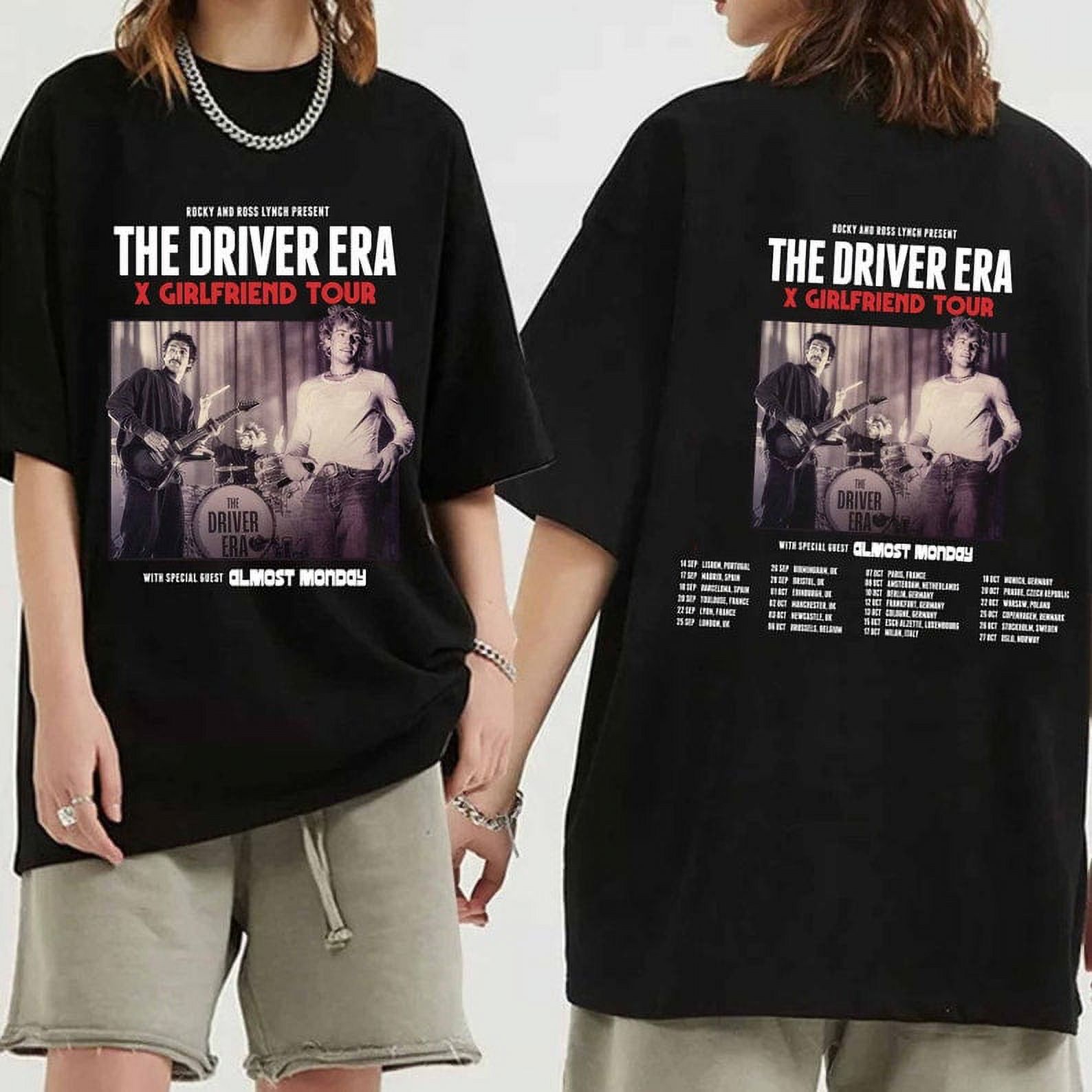 BLACK TSHIRT The Driver Era X Girlfriend Tour EU UK 2024 Shirt, The