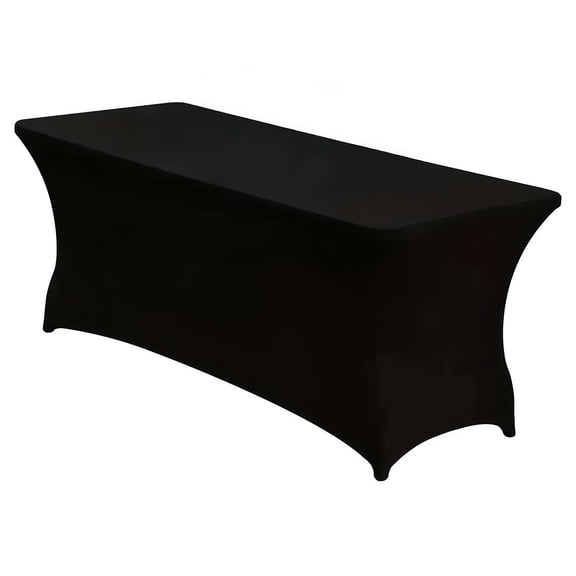 Black Stretch Fitted Table Cover, 71.7", by Way To Celebrate