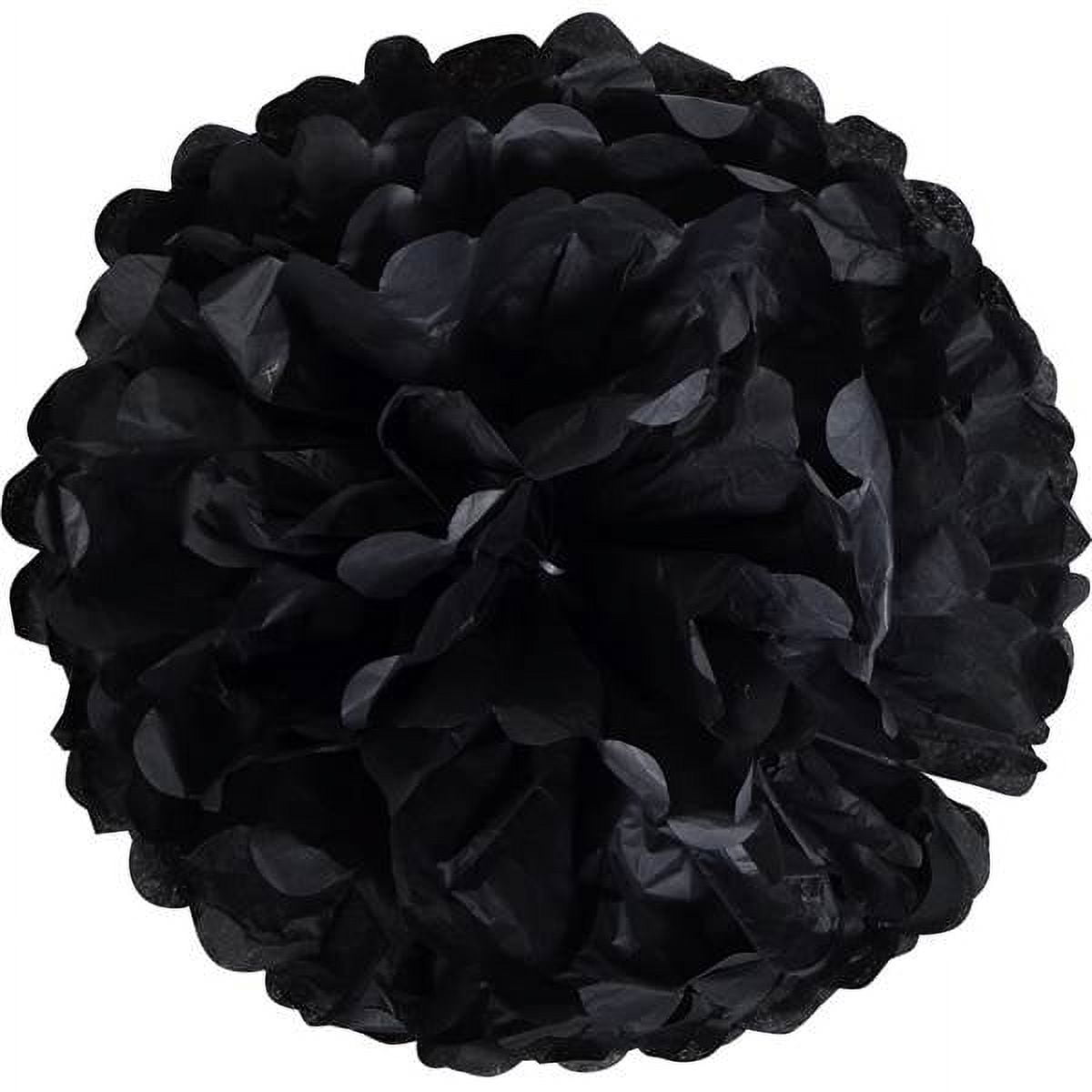 BLACK TISSUE POM POMS8"