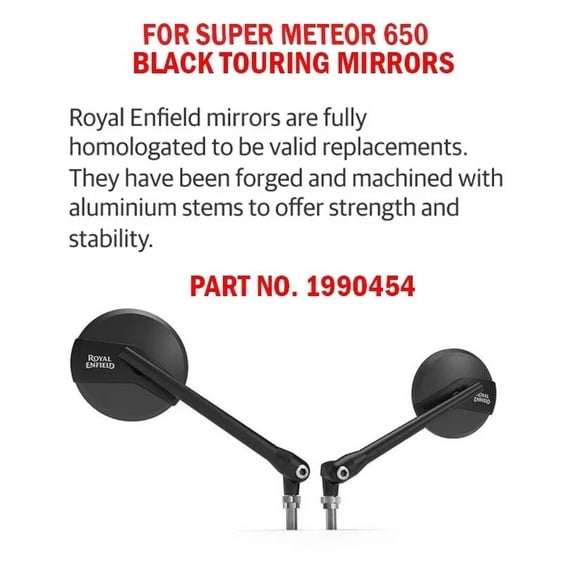 BLACK TOURING MIRROR" FIT FOR ROYAL ENFIELD BEAR 650