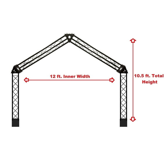 BLACK TRUSS ARCH KIT 10.5FT Height Mobile Portable DJ Lighting System Metal Arch