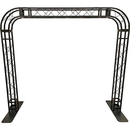 BLACK TRUSS ROUNDED ARCH KIT 10 FT Width 8.7 ft. Height Mobile Portable DJ Lighting System