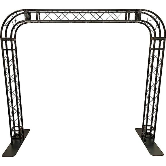 BLACK TRUSS ROUNDED ARCH KIT 10 FT Width 8.7 ft. Height Mobile Portable DJ Lighting System