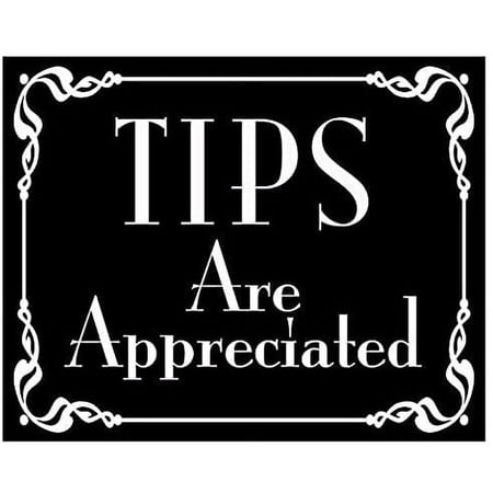 BLACK Tips Are Appreciated Sticker (bartender tip jar accept decal)- Sticker Graphic - Auto, Wall, Laptop, Cell