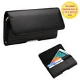 thumbnail image 1 of BLACK Universal [5.74" x 3.05" x 0.55"] Horizontal Leather Carrying Holster Pouch Wallet Case with ID, Credit Card Slot & Belt Clip For Samsung Galaxy Phones Galaxy S9, S7, S5, Galaxy S6 Edge, J3 2018, 1 of 6