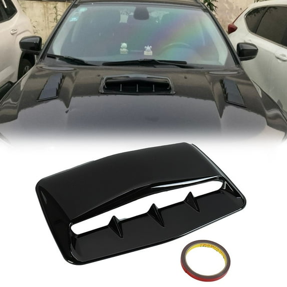 BLACK Universal Car Vent Decorative Air Flow Intake Bonnet Hood Scoop Cover