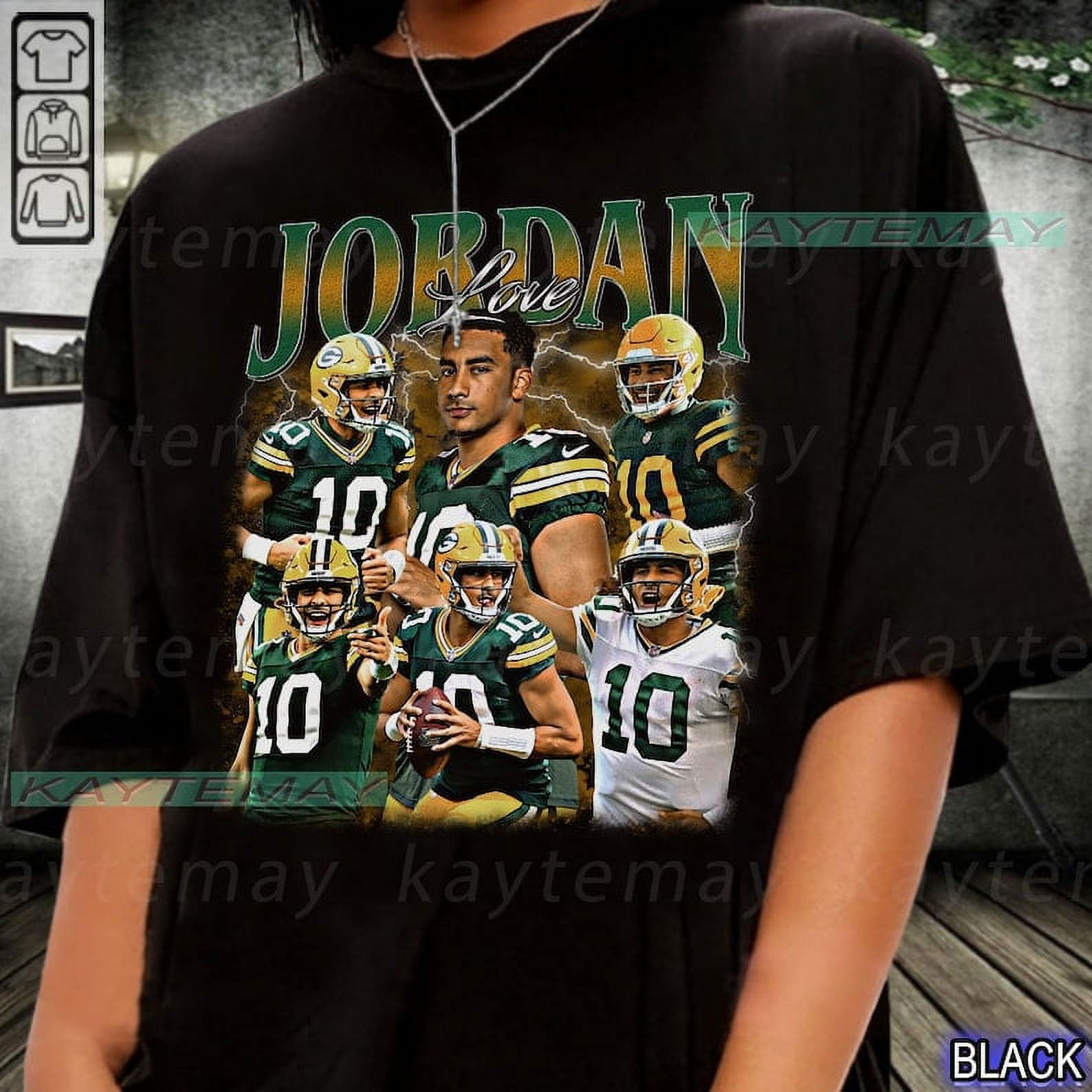 [BLACK] Vintage Jordan Love shirt, Green Bay Football Shirt, Vintage