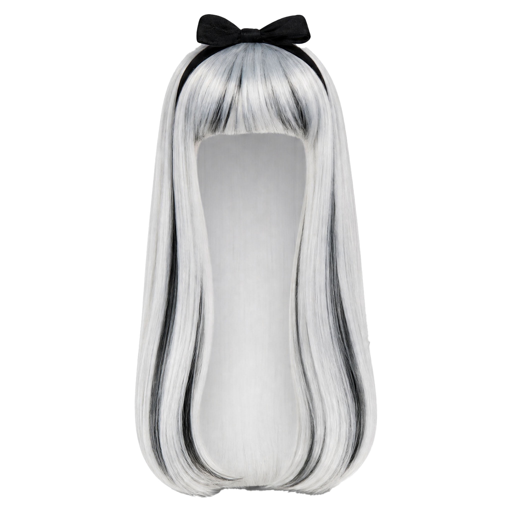 Gothic Wig Costume Accessory for Adults, Black and White, Halloween by Way To Celebrate