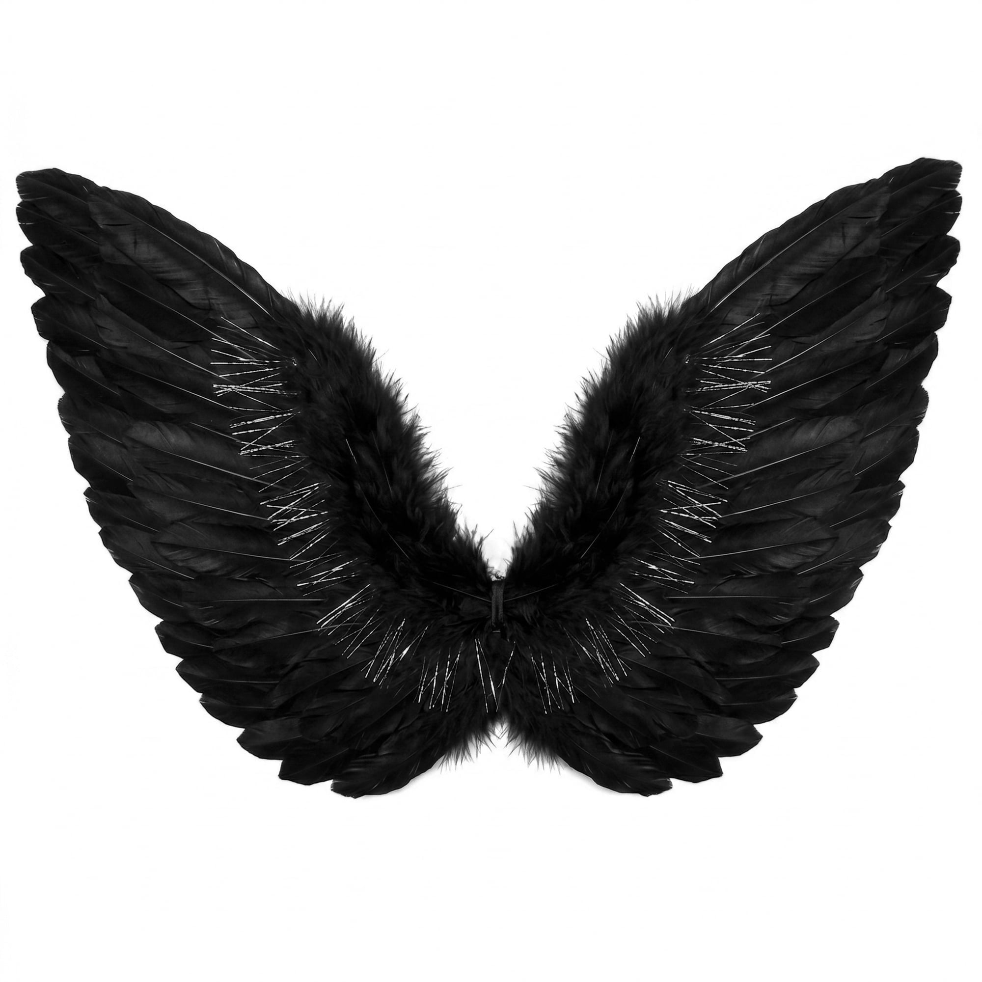 Angel Wings and Halo Costume Accessory for Adults, Black, 2 Pieces, Halloween by Way To Celebrate