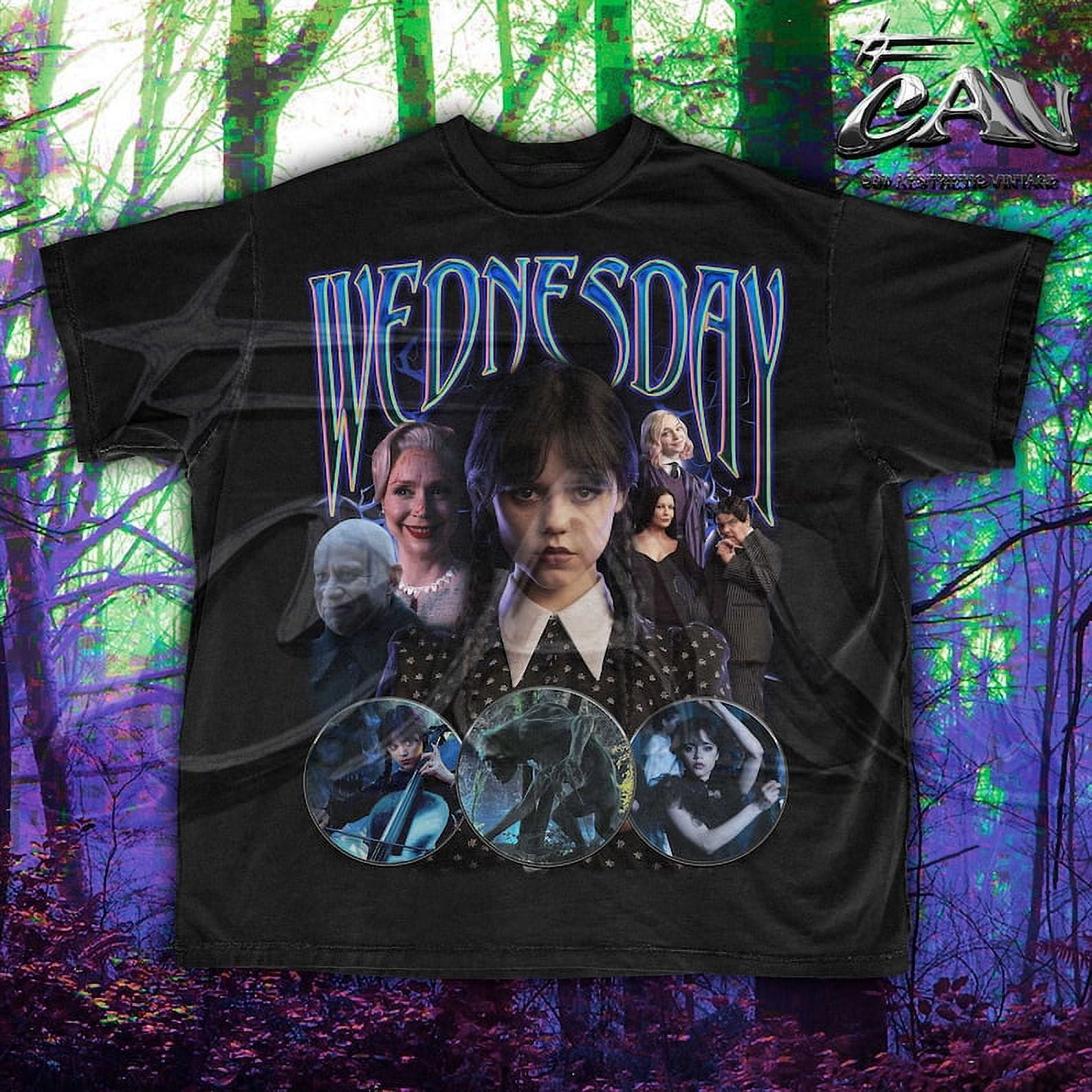 [BLACK] Wednesday Addams Bootleg Vintage Style T-Shirt | Jenna Ortega ...