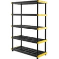 BLACK & YELLOW®, 5Tier Heavy Duty Plastic Storage Shelving Unit