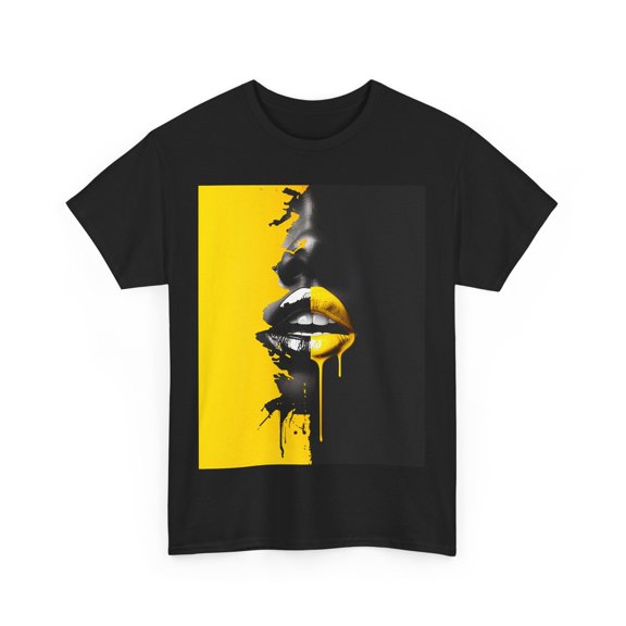 BLACK YELLOW LIPS STREET WEAR DRIP ART TSHIRT GIFT MEN WOMEN FASHION SHIRT TEE