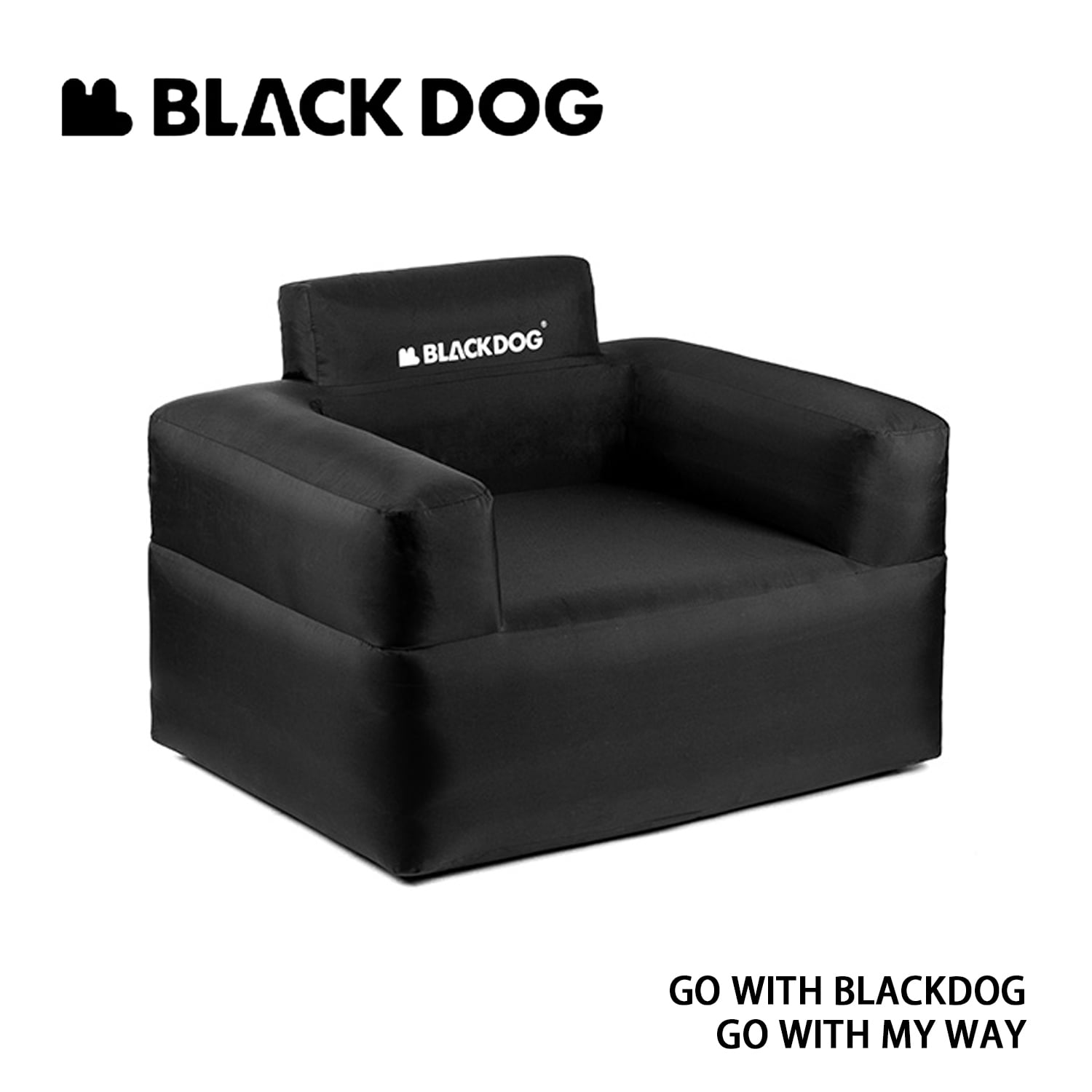 BLACKDOG, Inflatable Camping Sofa, Portable Air Couch with Build