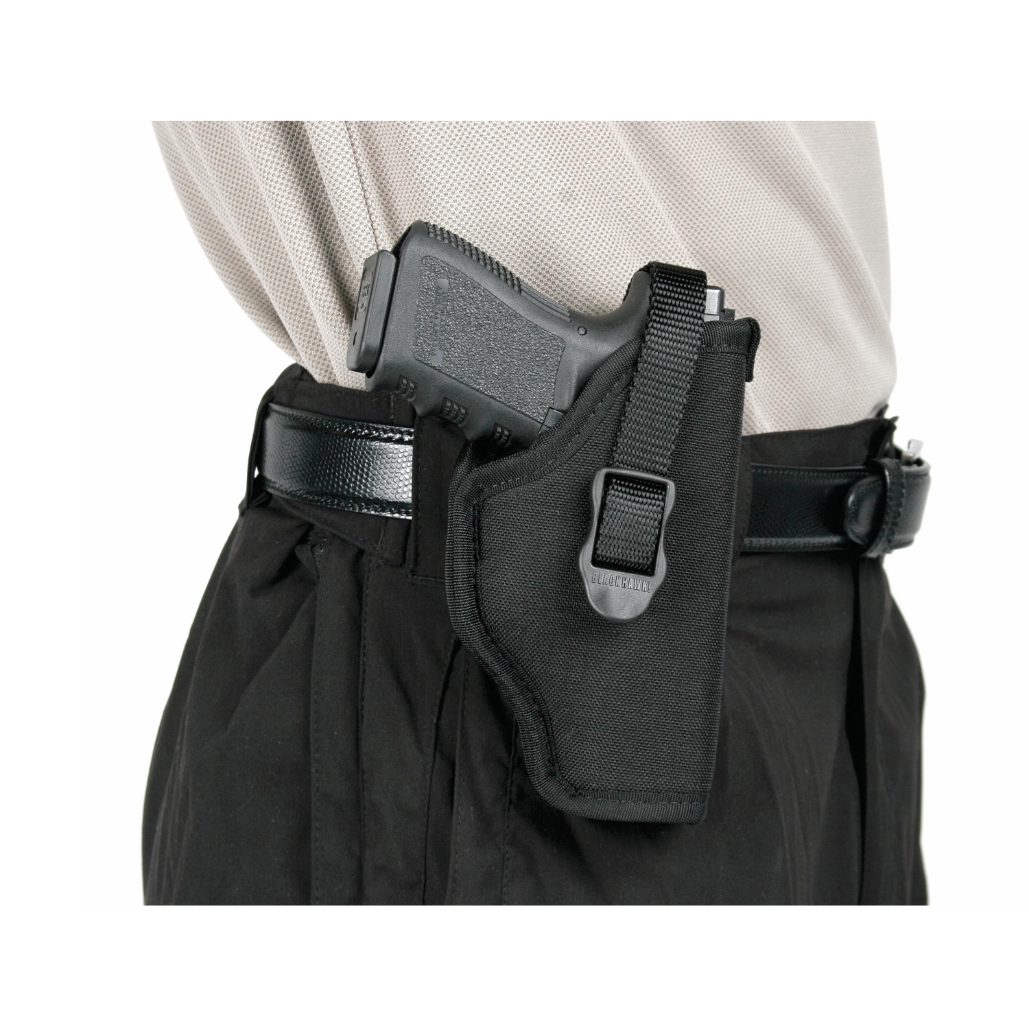 BLACKHAWK Black Nylon Hip Holster - Fits Large Autos With 3.5-4.5" Barrel, Adjustable Strap
