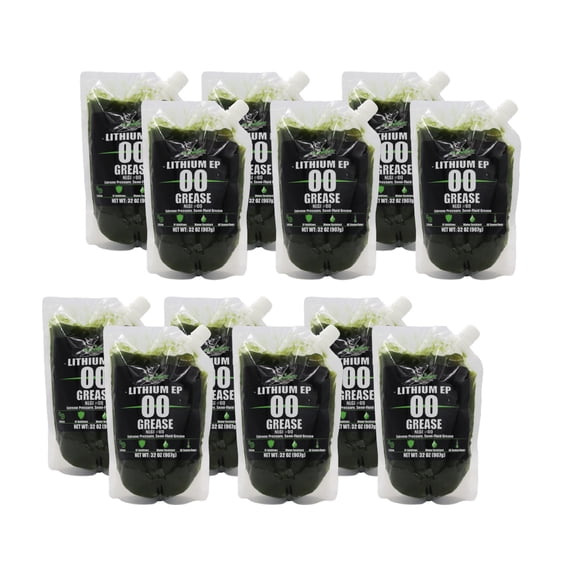 BLACKHAWK PERFORMANCE Lithium EP00 Grease for Centralized Lubrication Systems and Gear Boxes - 32 oz EZ Squeeze Pouch (12 pk)