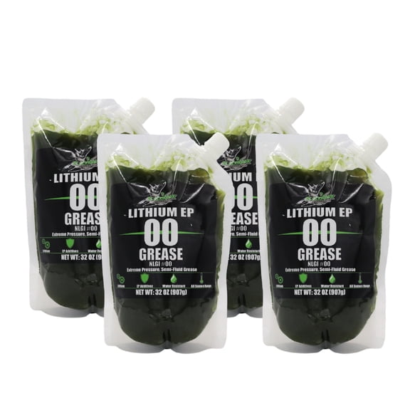 BLACKHAWK PERFORMANCE Lithium EP00 Grease for Centralized Lubrication Systems and Gear Boxes - 32 oz EZ Squeeze Pouch (4 pk)