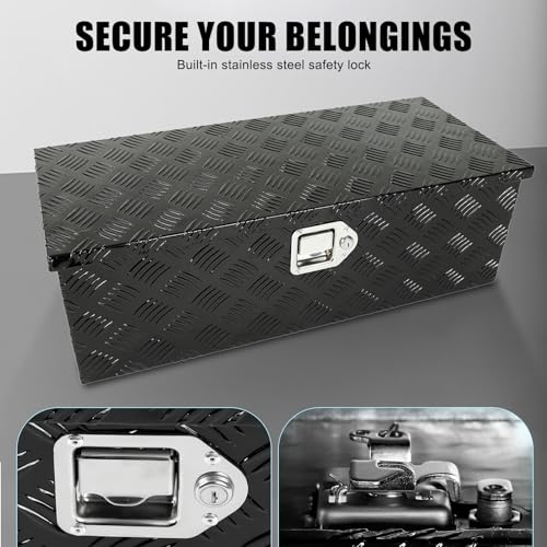 BLACKHORSERACING 30 x 13 x 10 Inch Aluminum Truck Trailer Tool Box