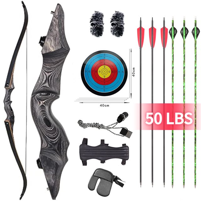 BLACKHUNRT Recurve Bow Set 2060LBS for Adult Outdoor Hunting Beginner Training Archery Practice