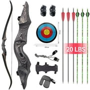 BLACKHUNTER Recurve Bow Set 20-60LBS for Adult Outdoor Hunting Beginner Training Archery Practice