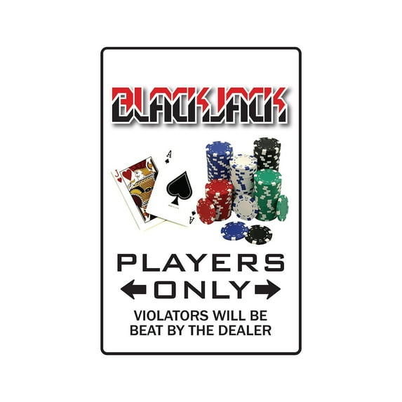 BLACKJACK Aluminum Sign gambler parking black jack Vegas 21 gambling | Indoor/Outdoor | 18" Tall