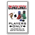 thumbnail image 1 of BLACKJACK Aluminum Sign gambler parking black jack Vegas 21 gambling | Indoor/Outdoor | 24" Tall, 1 of 4