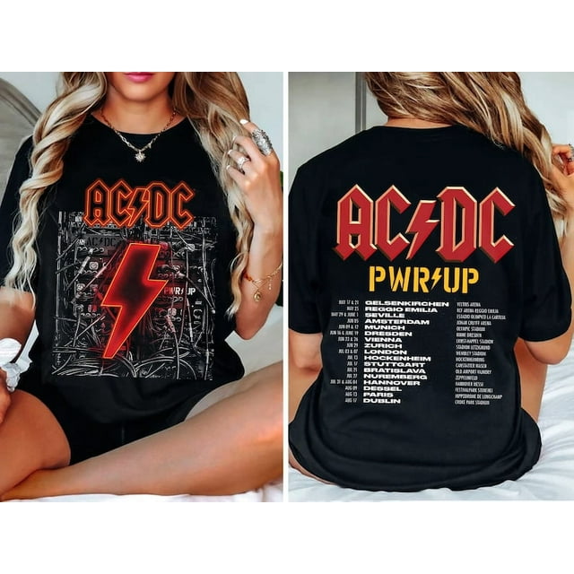 BLACKLACK TSHIRT ACDC Band AC/DC Rock Music Band Pwr Up Pwr Up Tour