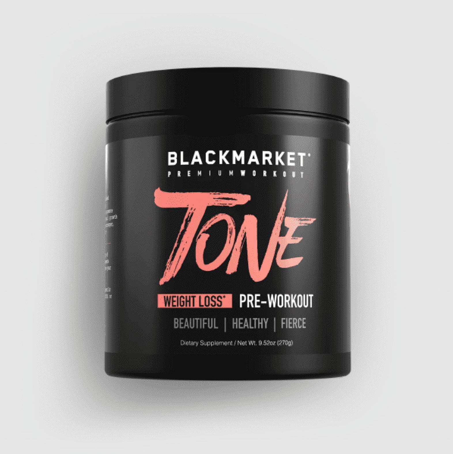 BLACKMARKET Tone Pre Workout Powder 30 Servings Raspberry Lemonade