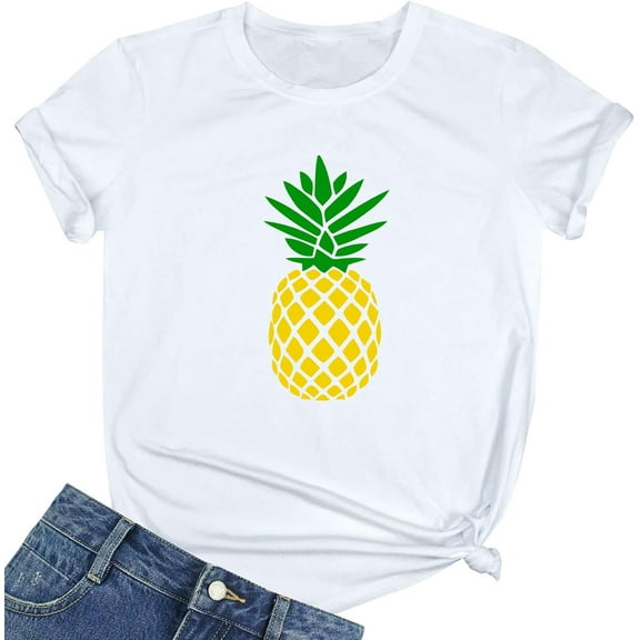 BLACKMYTH Women Cute Graphic T Shirts Funny Tops Pineapple Tees