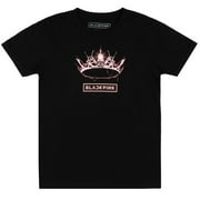 BLACKPINK Youth Kids Official Merchandise The Album Crown Tee T-Shirt in Black (Youth Medium, Black)