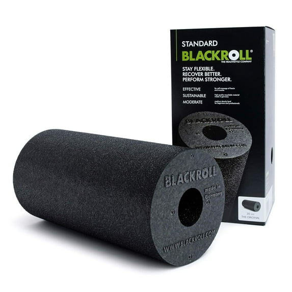 BLACKROLL - Standard Foam Roller - Myofascial Trigger Point Release, Back Massage, Perfect for Yoga, Home Workouts, Muscle Recovery, Black