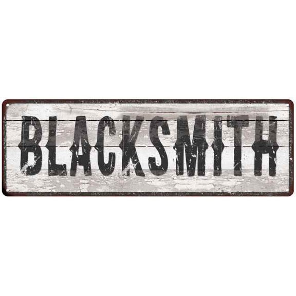 BLACKSMITH Ship Lap Look Country Chic 6x18 Metal Sign Wall Decor 206180044084